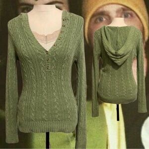 SOLD Aeropostale Green Cable Knit Sweater